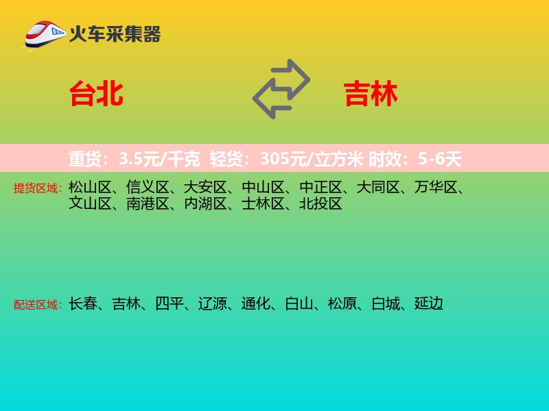 台北到吉林轿车托运