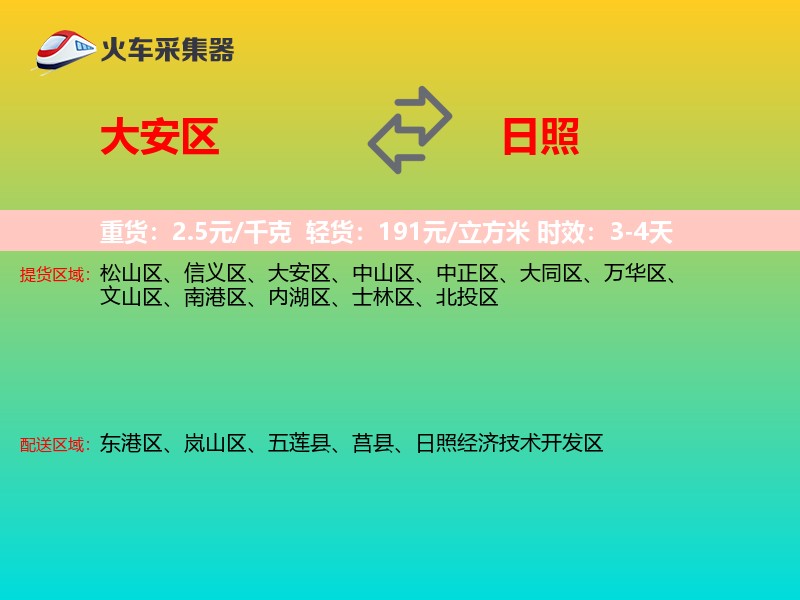 大安区到日照物流专线