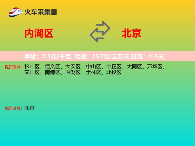 内湖区到北京长途搬家