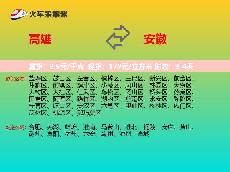 高雄到安徽长途搬家