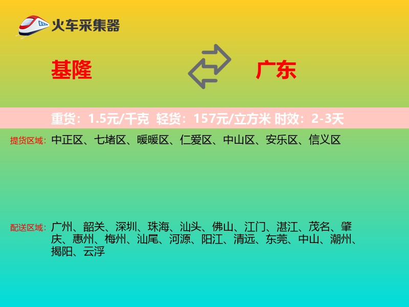 基隆到广东物流专线