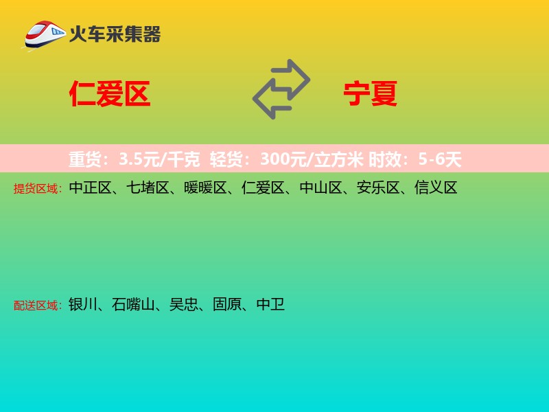 仁爱区到宁夏物流专线