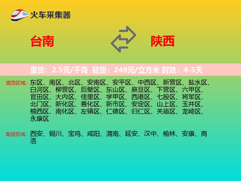 台南到陕西长途搬家