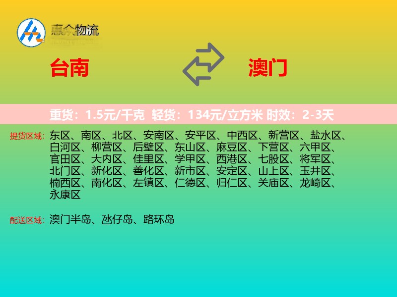 台南到澳门长途搬家