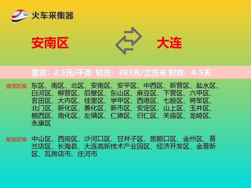 安南区到大连物流专线