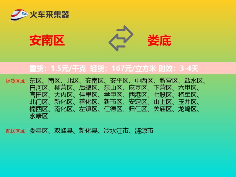 安南区到娄底物流专线