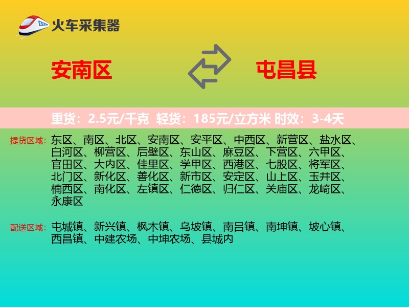 安南区到屯昌县物流专线