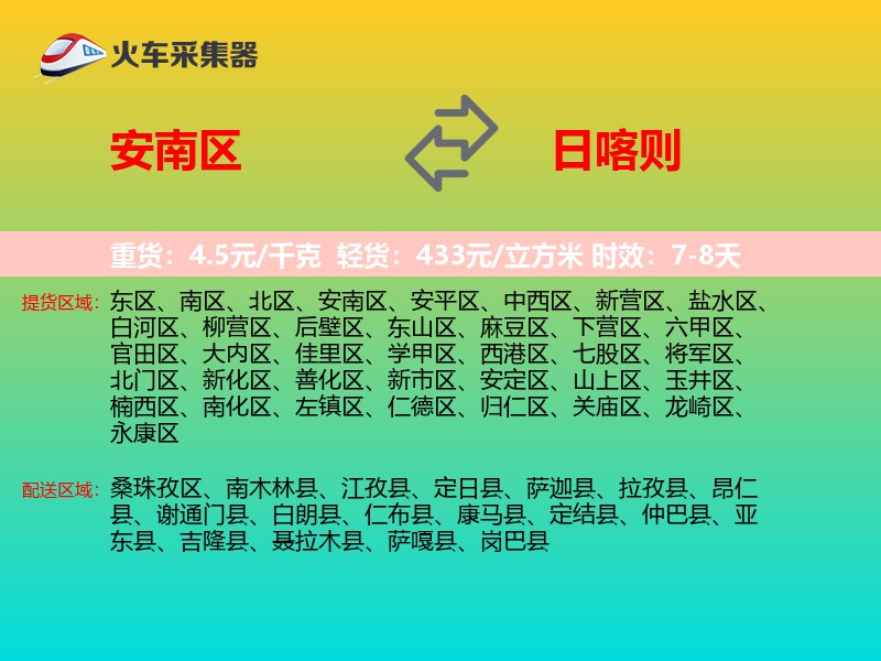 安南区到日喀则物流专线