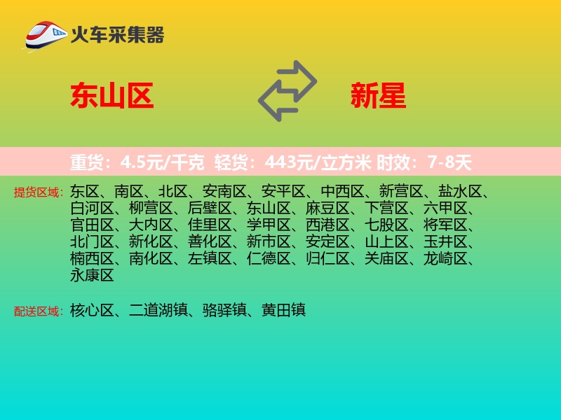 东山区到新星物流专线