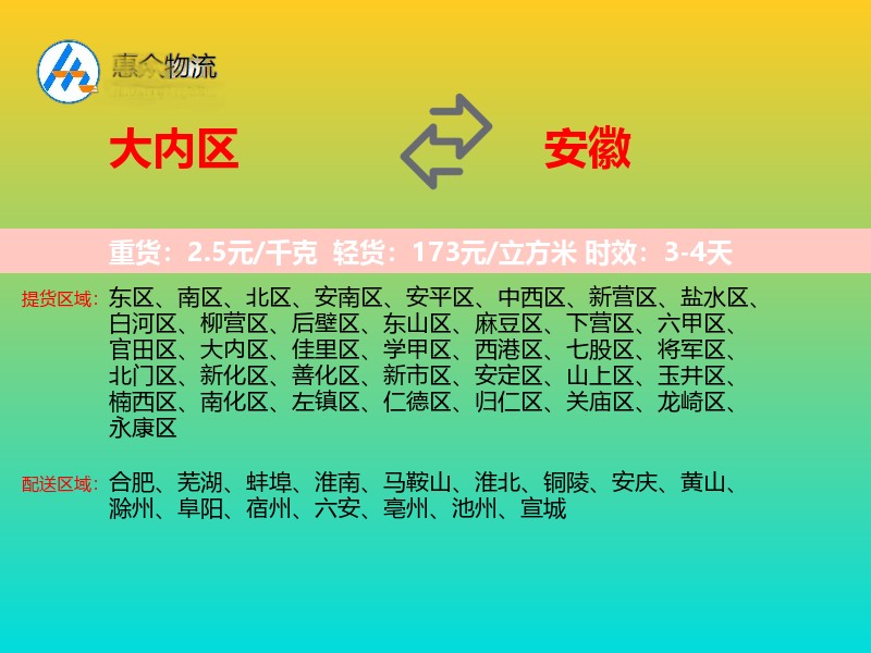 大内区到安徽长途搬家