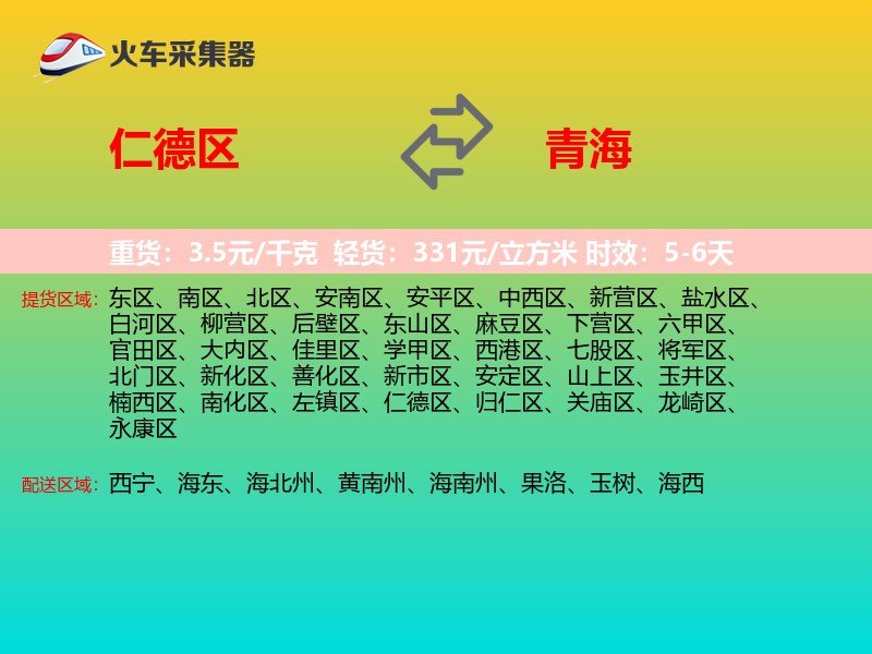 仁德区到青海轿车托运