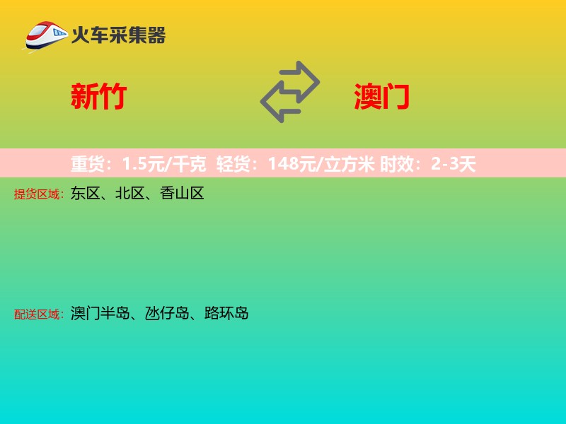 新竹到澳门轿车托运
