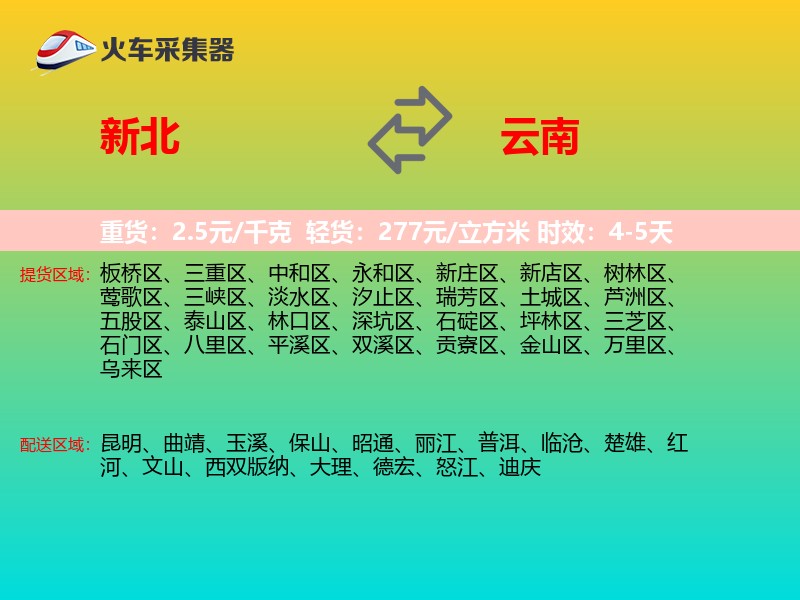 新北到云南长途搬家