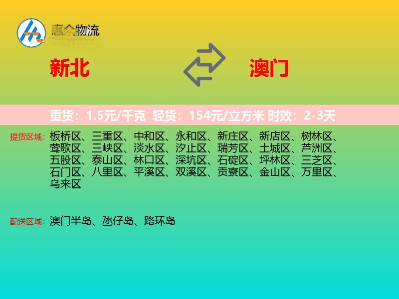 新北到澳门长途搬家