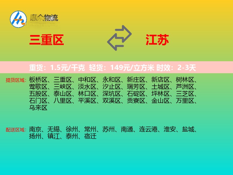 三重区到江苏长途搬家
