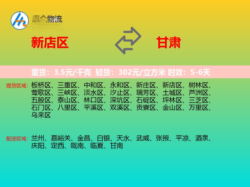 新店区到甘肃长途搬家