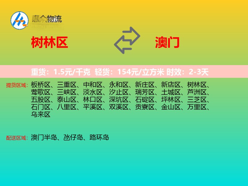 树林区到澳门长途搬家