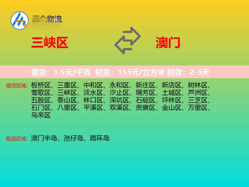 三峡区到澳门长途搬家