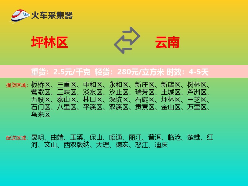 坪林区到云南长途搬家