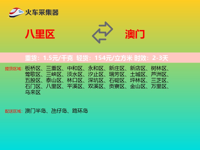 八里区到澳门长途搬家