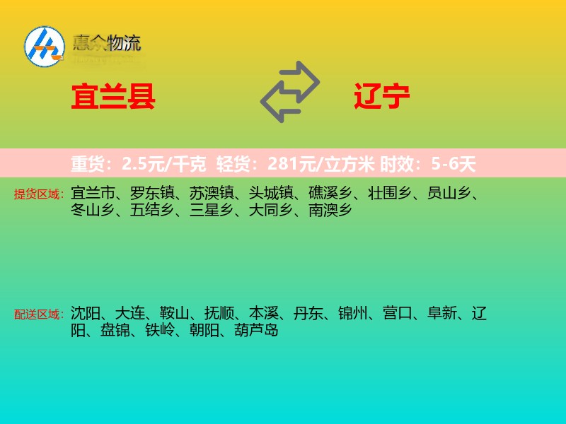 宜兰县到辽宁长途搬家