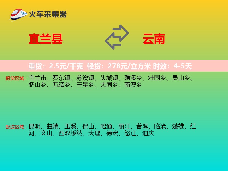 宜兰县到云南长途搬家