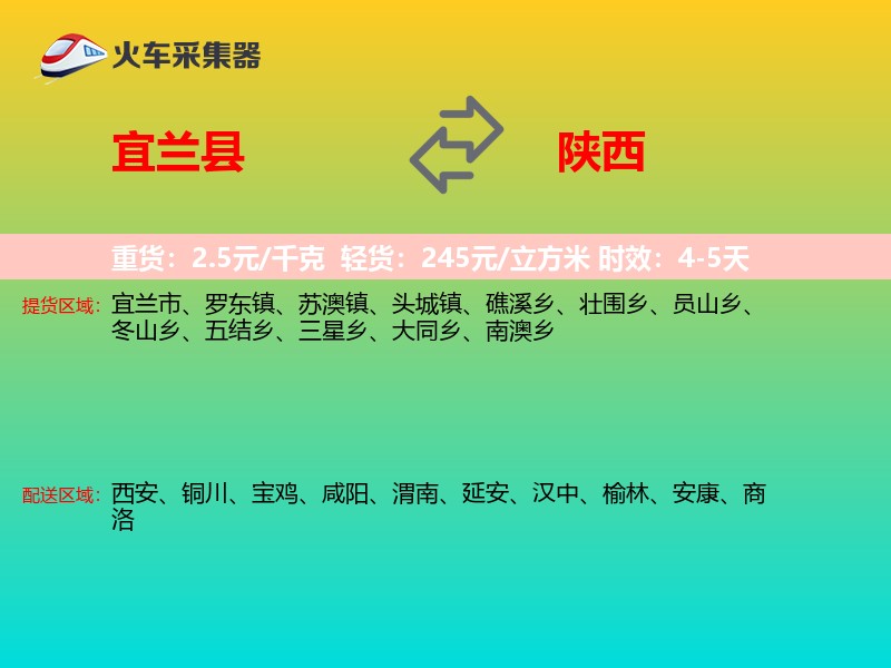 宜兰县到陕西长途搬家