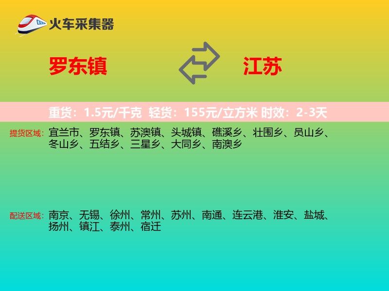 罗东镇到江苏物流专线
