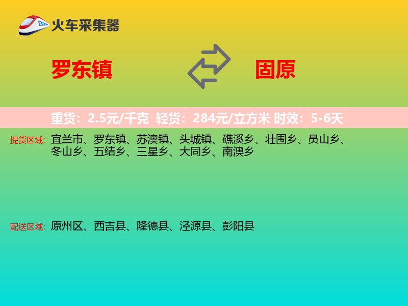 罗东镇到固原物流专线
