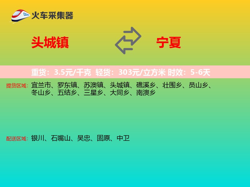 头城镇到宁夏长途搬家