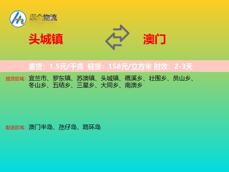 头城镇到澳门长途搬家
