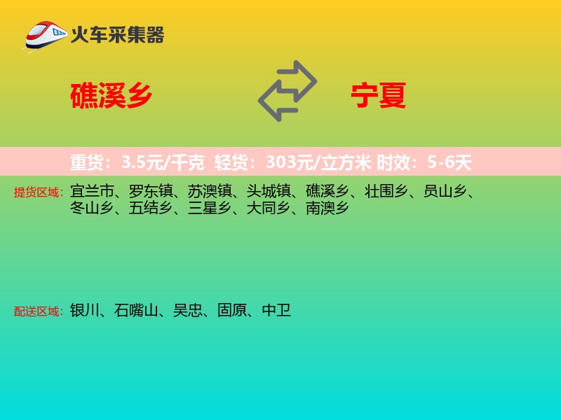 礁溪乡到宁夏物流专线