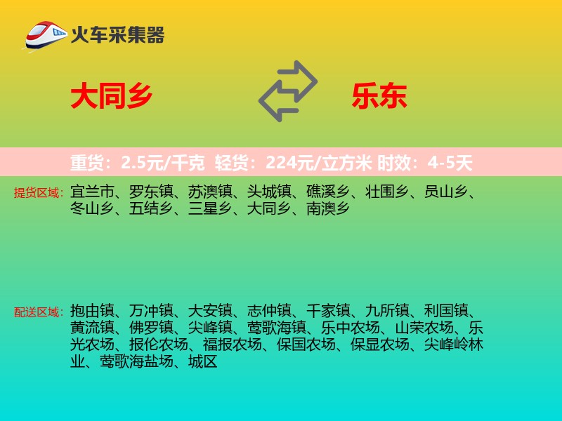 大同乡到乐东物流专线