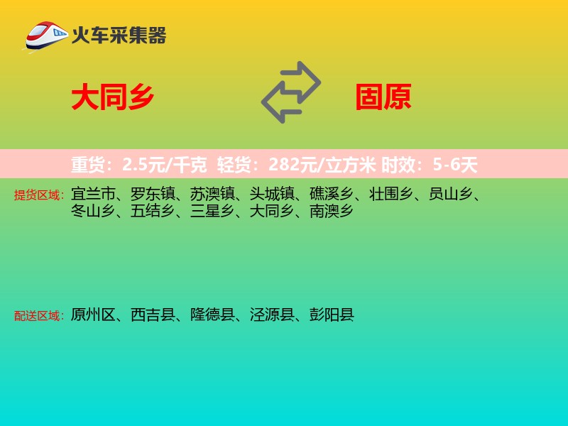 大同乡到固原物流专线