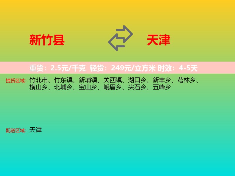新竹县到天津物流专线