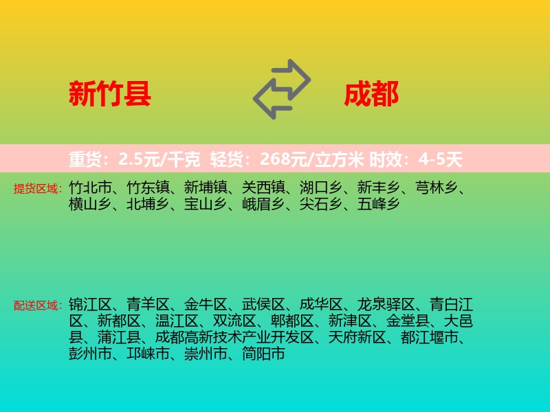 新竹县到成都物流专线价格时效