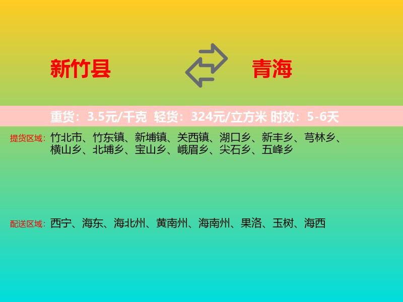 新竹县到青海物流专线