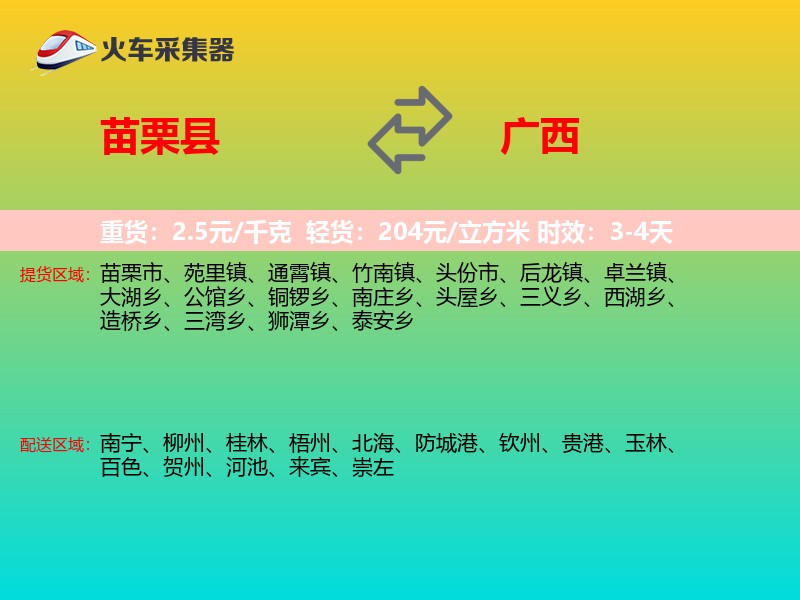 苗栗县到广西长途搬家