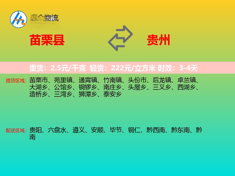 苗栗县到贵州长途搬家