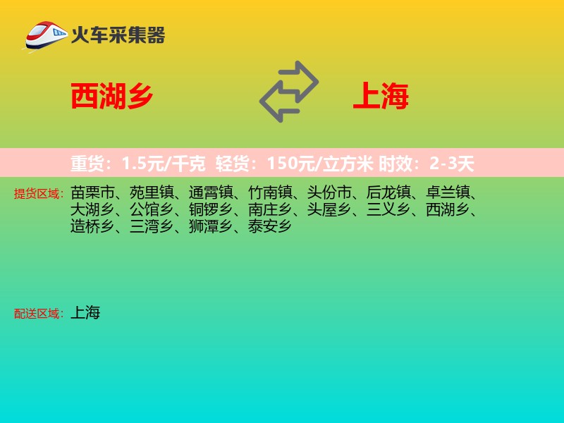 西湖乡到上海轿车托运