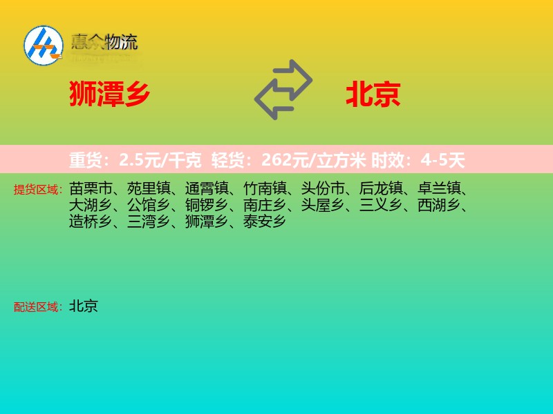 狮潭乡到北京长途搬家