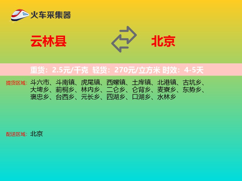 云林县到北京物流专线