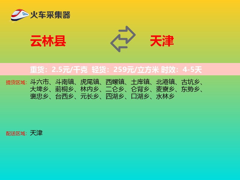 云林县到天津物流专线