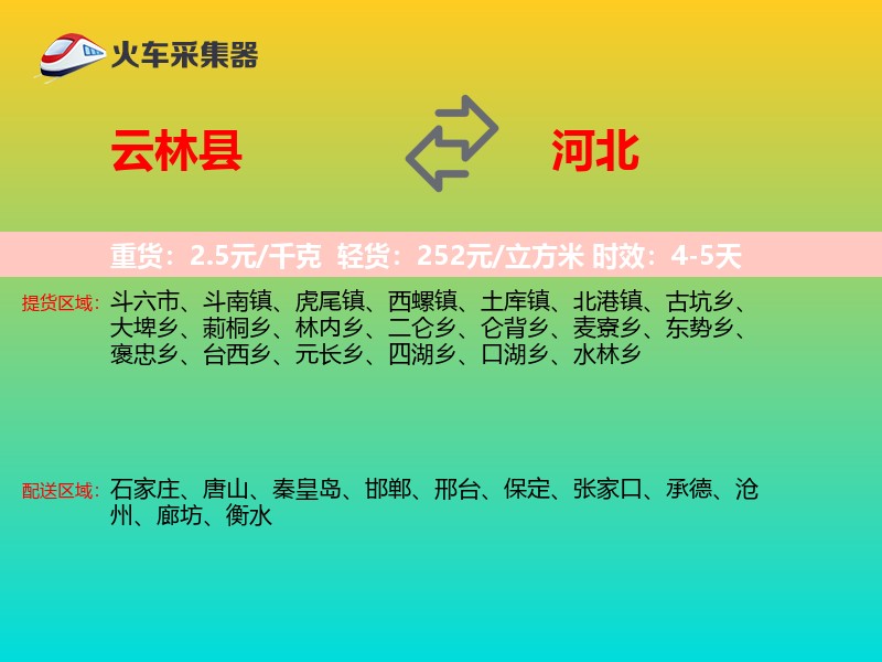 云林县到河北物流专线