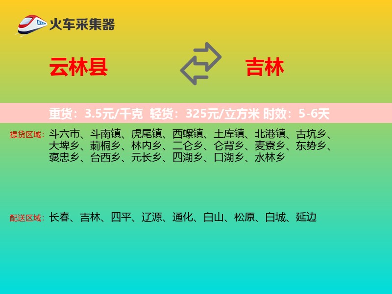 云林县到吉林轿车托运