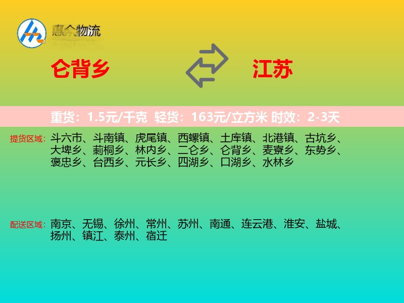 仑背乡到江苏长途搬家