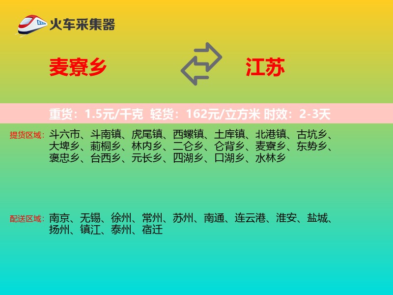 麦寮乡到江苏物流专线