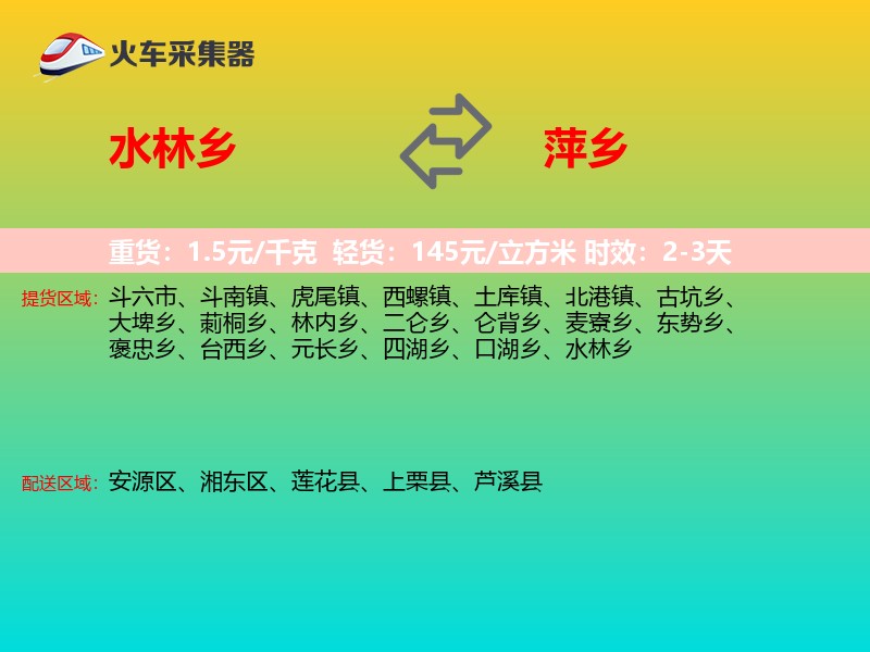水林乡到萍乡物流专线