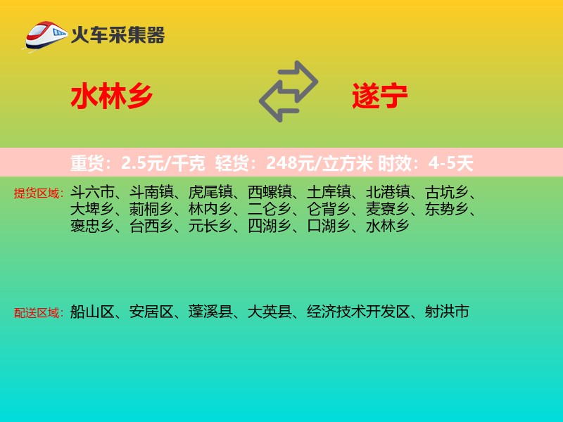 水林乡到遂宁物流专线