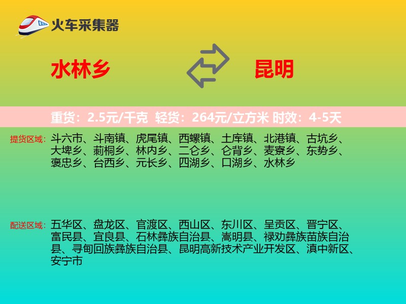 水林乡到昆明物流专线